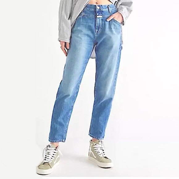 Closed X-Lent Barrel Leg Jeans in Mid Blue Size 26 - Picture 1 of 11